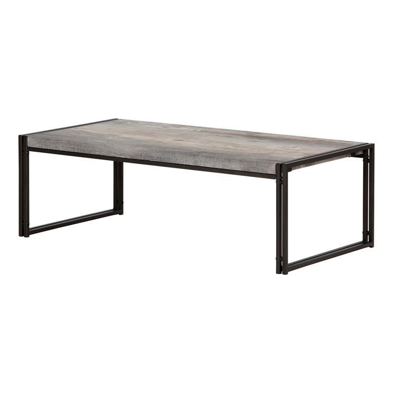 Home Square TV Stand and Coffee Table Living Room 2 Piece Set in Rustic Gray