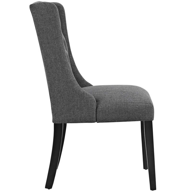 Home Square 2 Piece Fabric Upholstered Dining Side Chair Set in Gray