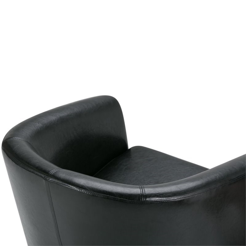 Home Square 2 Piece Contemporary Faux Leather Tub Chair Set in Black