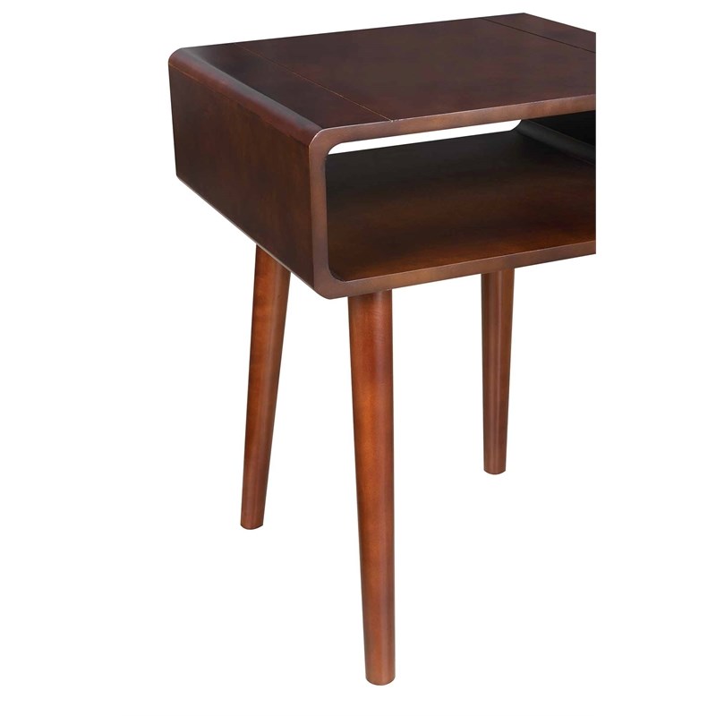 Home Square 2 Piece Mid Century Wood End Table Set in Espresso