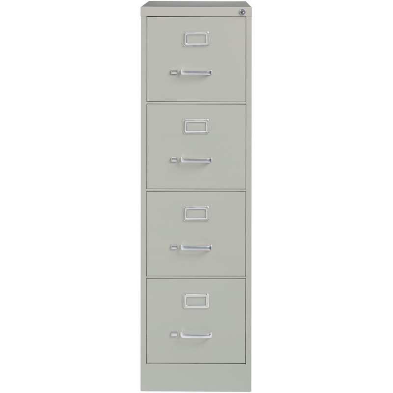 Home Square 4 Drawer Metal Vertical Filing Cabinet Set in Light Gray (Set of 2)