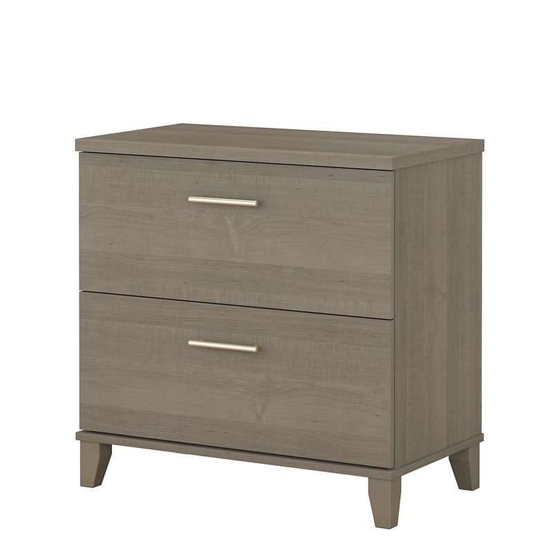 Home Square 2 Drawer Wood Filing Cabinet Set in Ash Gray (Set of 2)