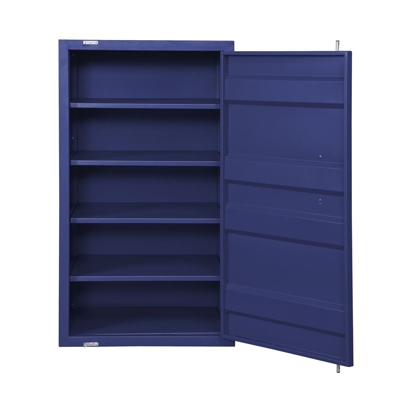 Home Square 2 Piece Metal Cargo Chest Set with Door in Blue