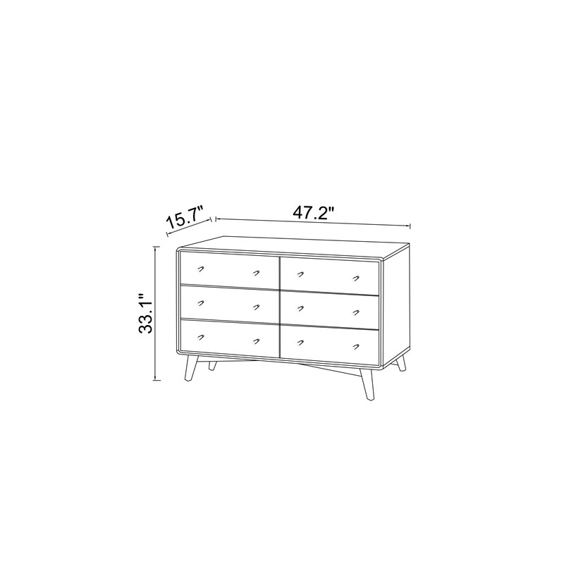 Home Square 4 Piece Set with 6 Drawer Dresser 5 Drawer Dresser and Nightstand