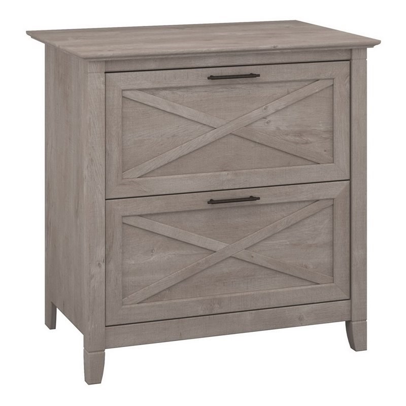 Home Square 2 Piece Lateral Filing Cabinet Set with 2 Drawer in Washed Gray