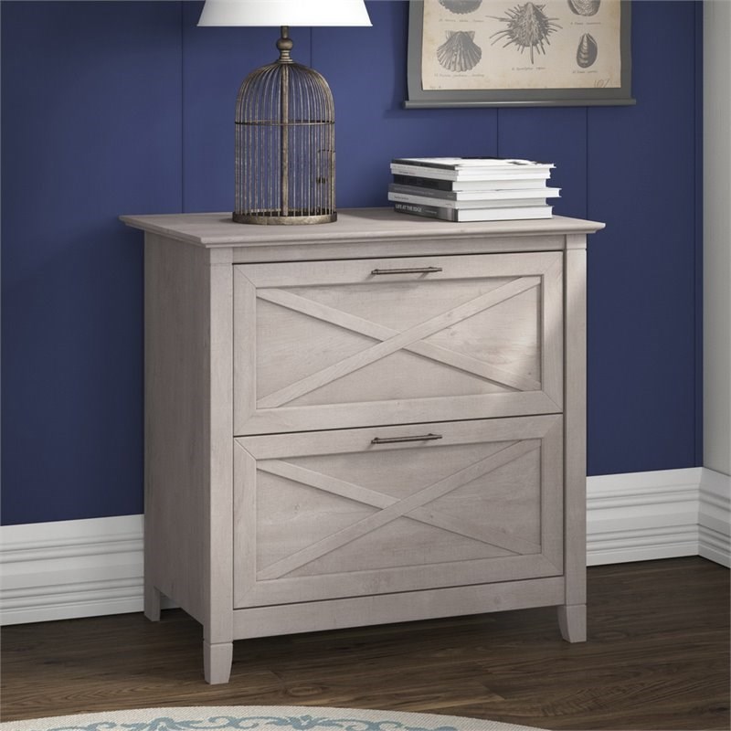 Home Square 2 Piece Lateral Filing Cabinet Set with 2 Drawer in Washed Gray