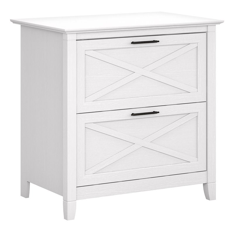 Home Square 2 Piece Lateral Filing Cabinet Set with 2 Drawer in Pure White Oak