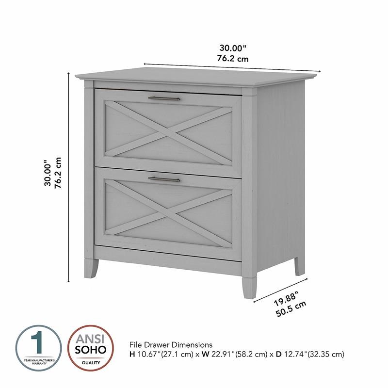 Home Square 2 Piece Lateral Filing Cabinet Set with 2 Drawer in Cape Cod Gray