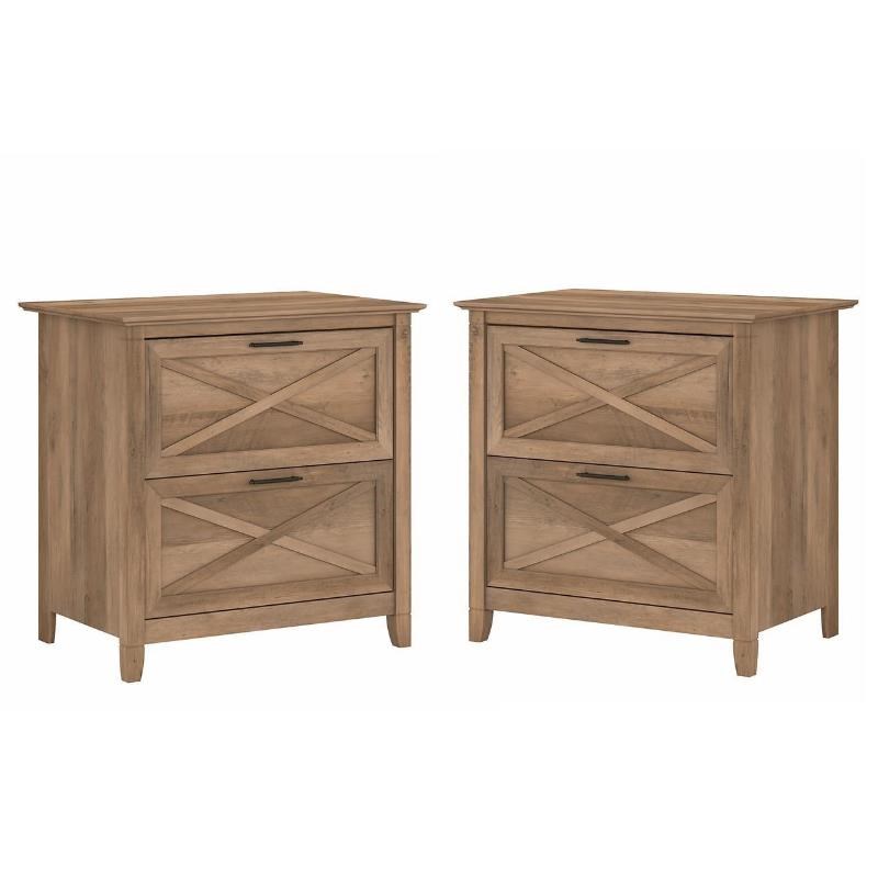 Home Square 2 Piece Lateral Filing Cabinet Set with 2 Drawer in Reclaimed Pine