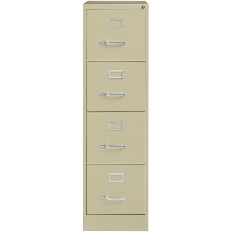 Home Square 2 Piece Metal Filing Cabinet Set with 4 Drawer in Putty/Beige