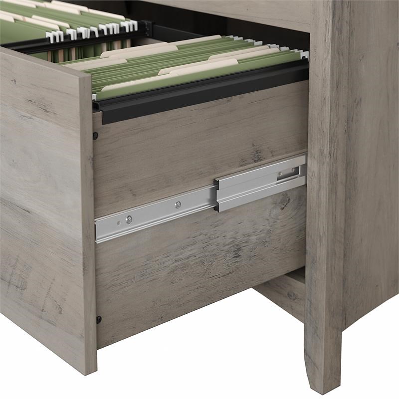 Home Square 2 Piece Wood Filing Cabinet Set with 2 Drawer in Driftwood Gray