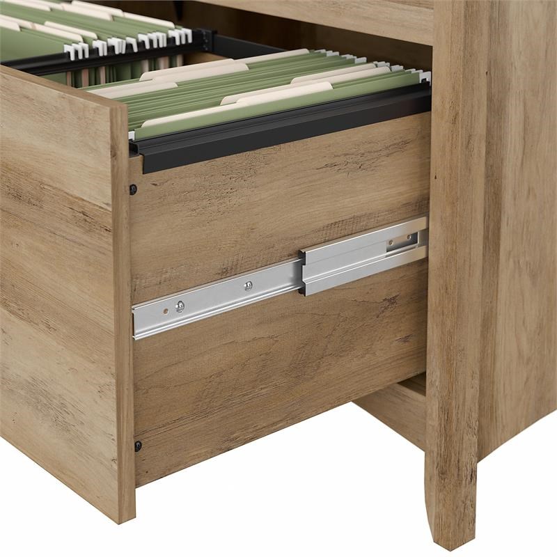 Home Square 2 Piece Wood Filing Cabinet Set with 2 Drawer in Reclaimed Pine
