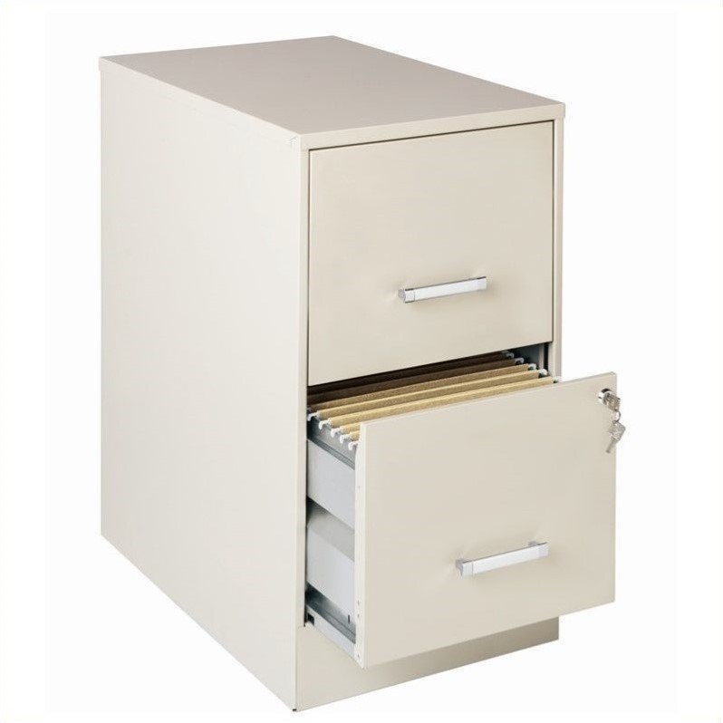 Home Square 2 Piece Metal Filing Cabinet Set with 2 Drawer in Stone Gray