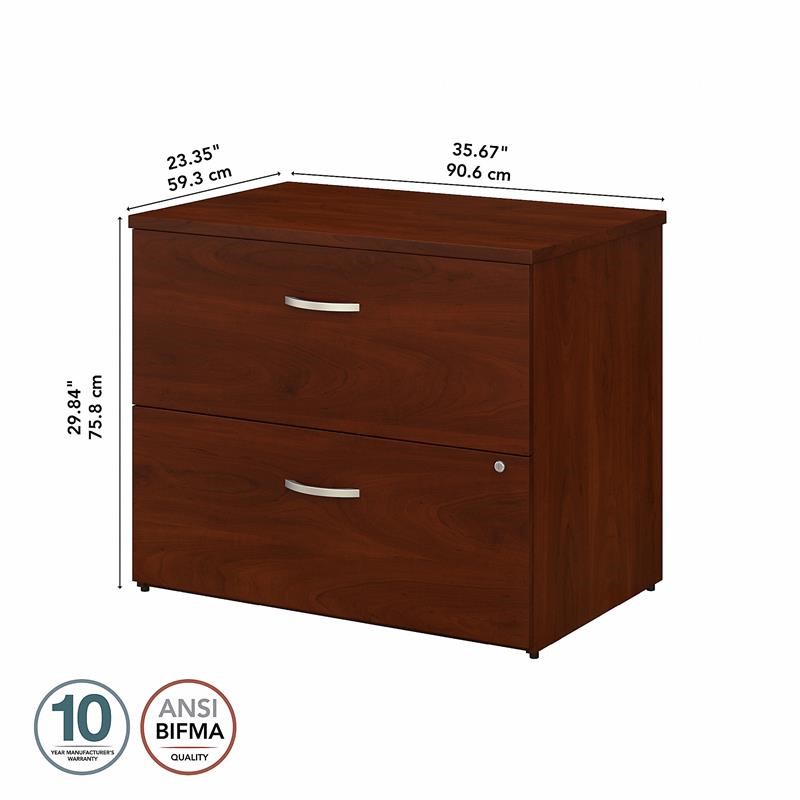 Home Square 2 Piece Lateral Engineered Wood Filing Cabinet Set in Hansen Cherry