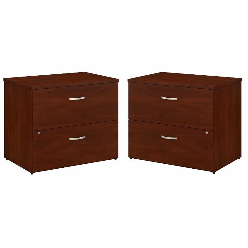 Home Square 2 Piece Lateral Engineered Wood Filing Cabinet Set in Hansen Cherry
