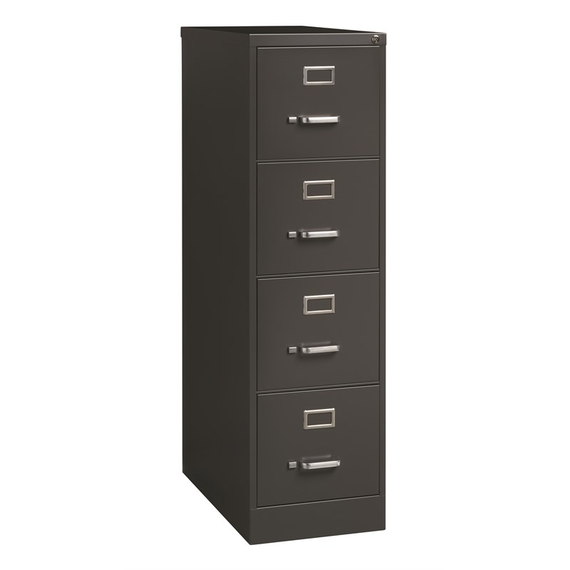 Home Square 2 Piece Metal Vertical Filing Cabinet Set with 4 Drawer in Charcoal