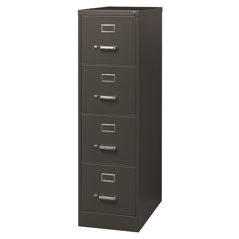 Home Square 2 Piece Metal Vertical Filing Cabinet Set with 4 Drawer in Charcoal