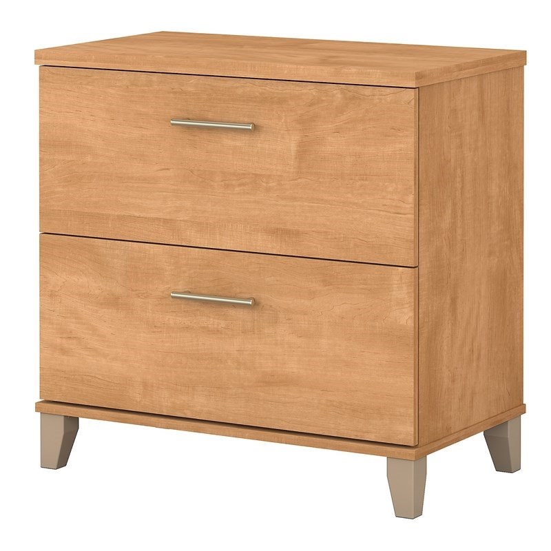 Home Square 2 Piece Wood Lateral Filing Cabinet Set in Maple Cross