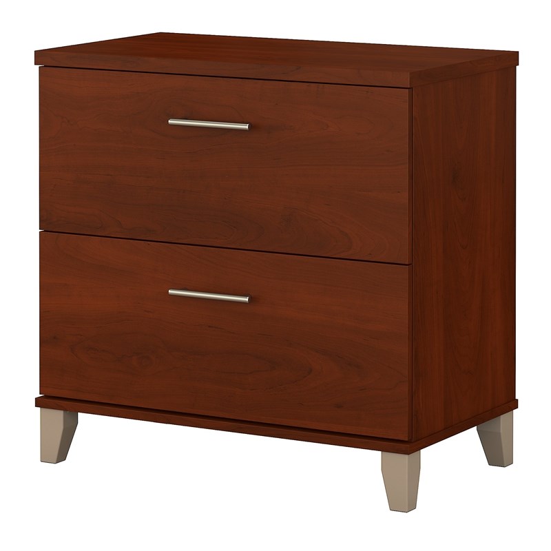 Home Square 2 Piece Wood Lateral Filing Cabinet Set in Hansen Cherry