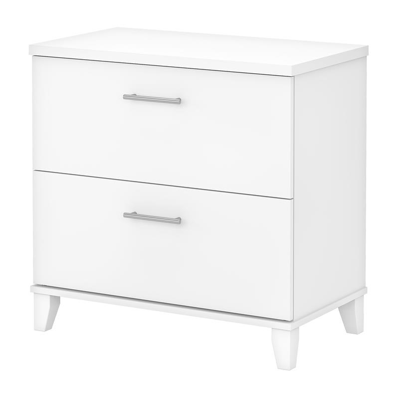Home Square 2 Piece Engineered Wood Lateral Filing Cabinet Set in White