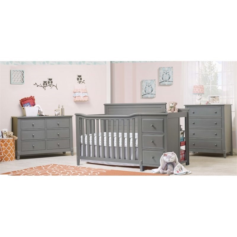 Baby Crib With Changing Table And 4, Sorelle Princeton Elite 4 Drawer Dresser Weathered Grey