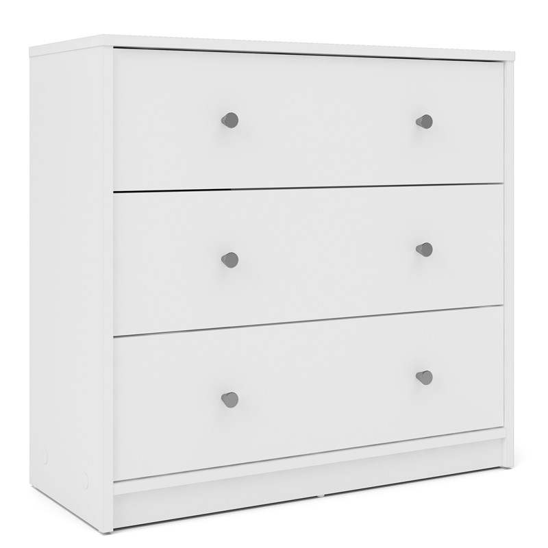 Home Square 4 Piece Bedroom Set with Chest Nightstand and 2 Dressers in White