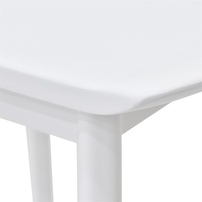 Home Square 2 Piece Solid Acacia Wood Counter Stool Set in White