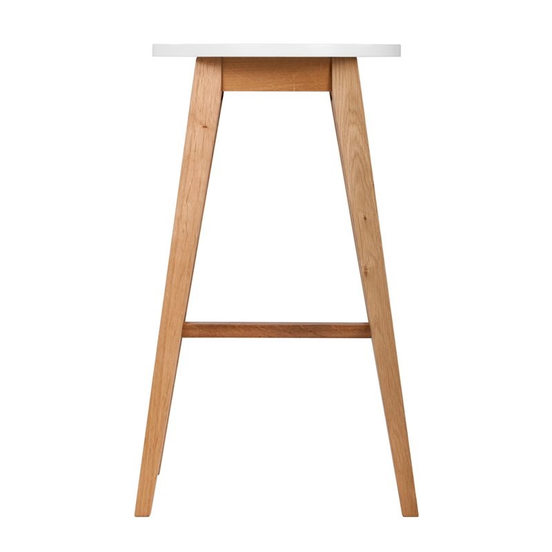 Home Square 2 Piece Modern Wood Barstool Set in Oak and White
