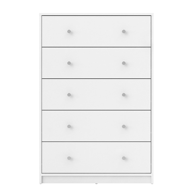 Home Square 3 Piece Set with 2 5-Drawer Chests and 1 Drawer Wood Nightstand