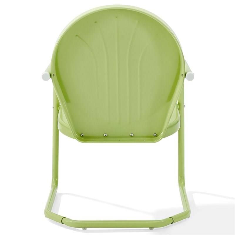 Home Square Griffith 2 Piece Modern Metal Patio Chair Set in Key Lime