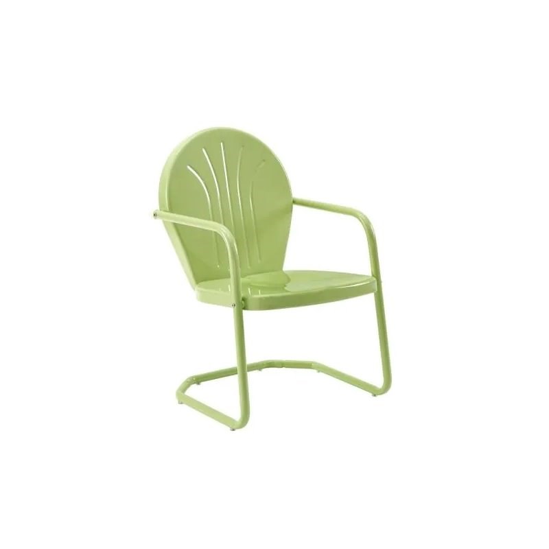 Home Square Griffith 2 Piece Modern Metal Patio Chair Set in Key Lime