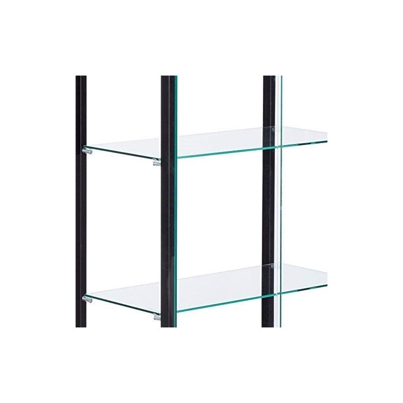 Home Square 2 Piece 5 Shelf Glass Curio Cabinet Set in Black