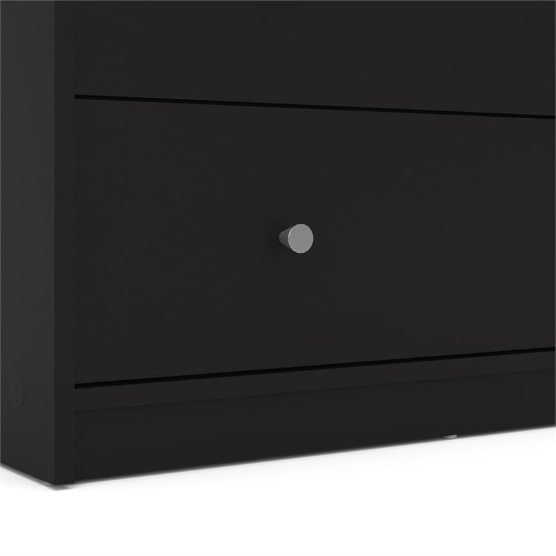 Home Square 3 Piece Set with 5 Drawer Chest 3 Drawer Chest & Nightstand in Black