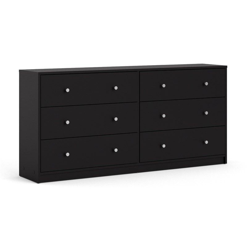 Home Square 4 Piece Furniture Set with Chest Dresser and 2 Nightstands in Black