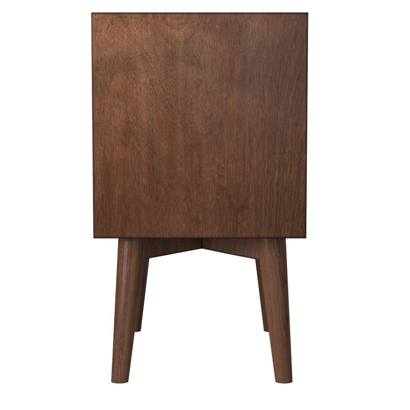 Home Square 2 Piece Set with Nightstand and Accent Chest in Walnut (Brown)