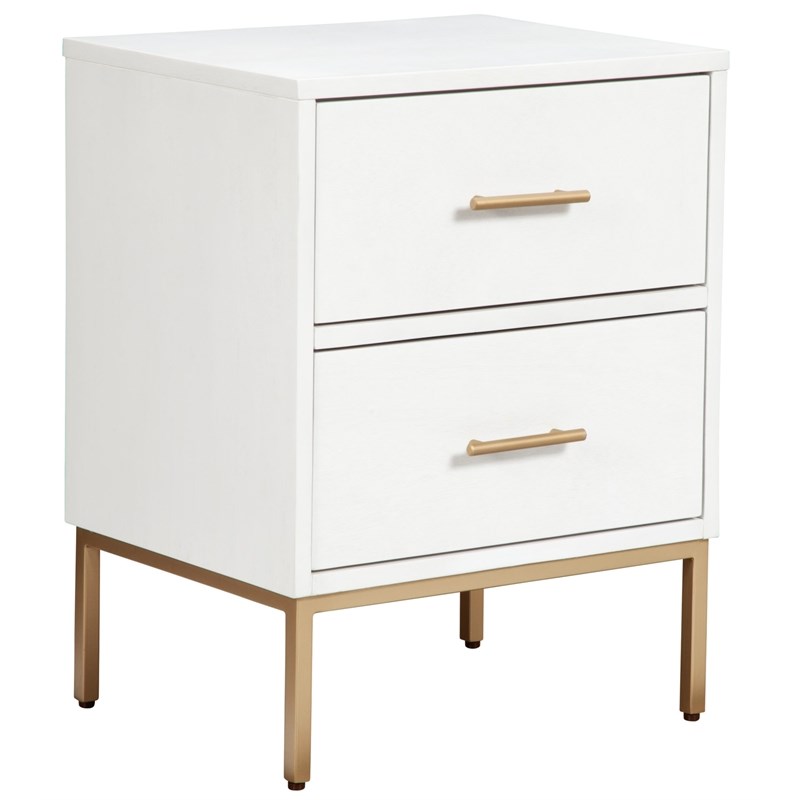 Home Square 2 Piece Furniture Set with Nightstand and Small Chest in White