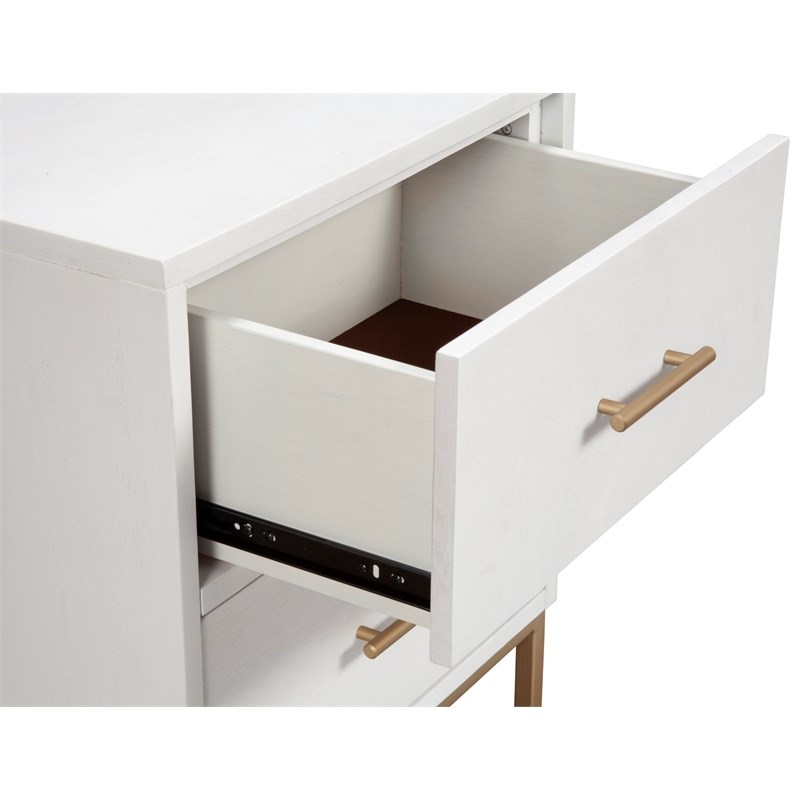 Home Square 2 Piece Furniture Set with Nightstand and Small Chest in White