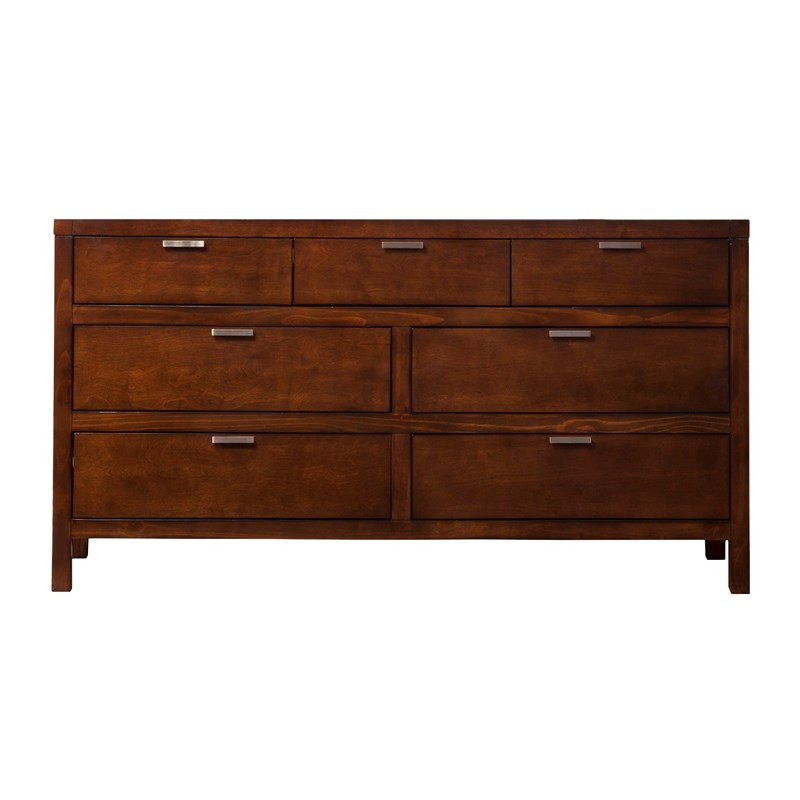 Home Square 3 Piece Set with Dresser Chest and TV Media Chest in Cappuccino
