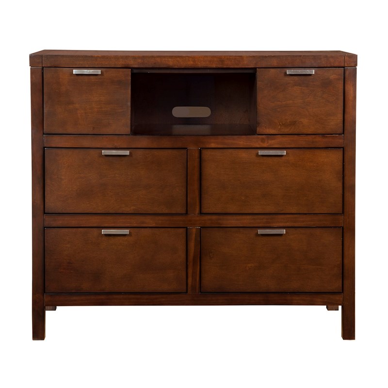 Home Square 2 Piece Furniture Set with Dresser and TV Media Chest in Cappuccino