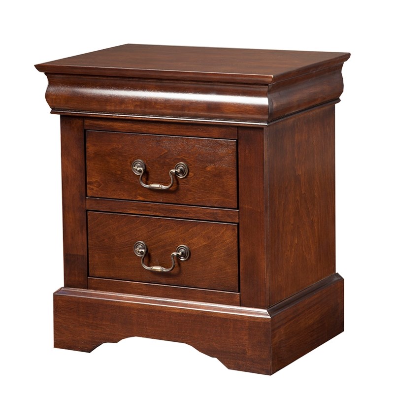 Home Square 3 Piece Furniture Set with Wood Nightstand and Dresser in Cappuccino