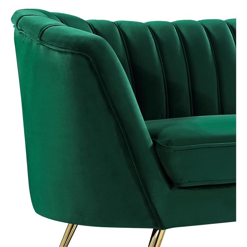 Home Square 3-Piece Set with Accent Chair Loveseat and Sofa in Green and Gold
