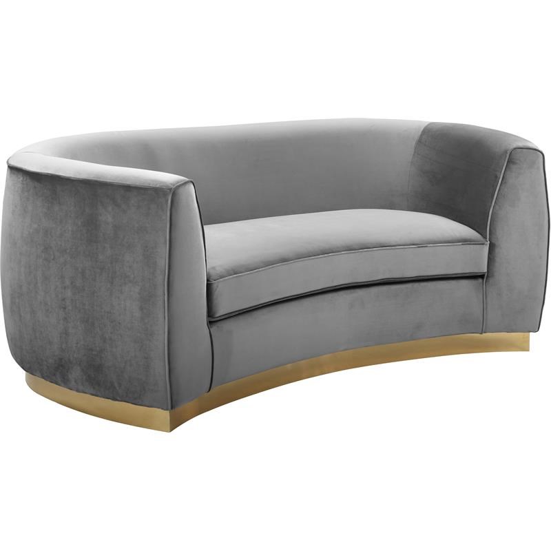 Home Square 3-Piece Set with Accent Chair Loveseat and Sofa in Gray and Gold