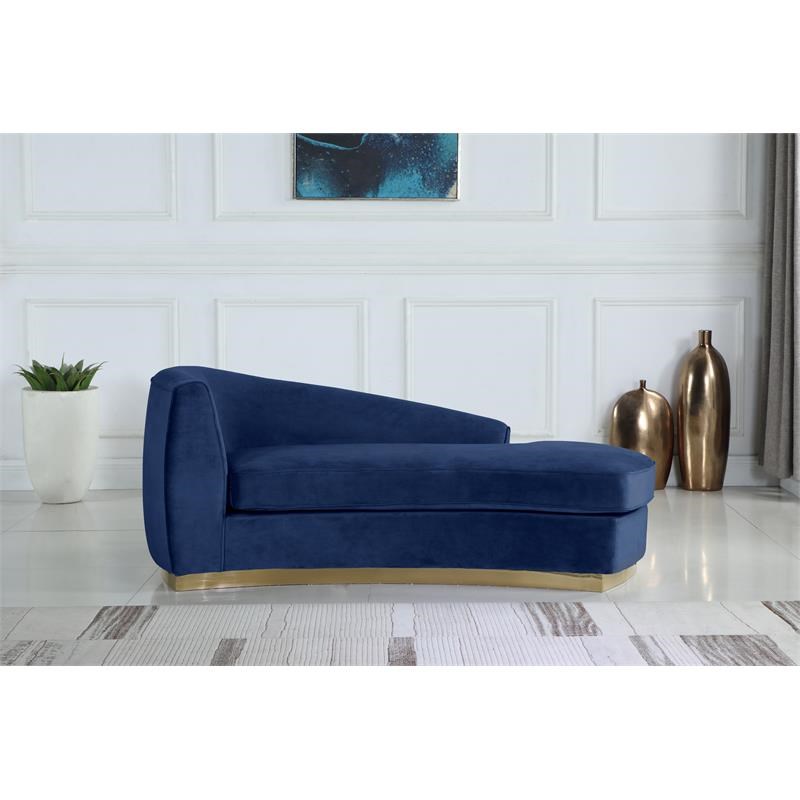 Home Square 3-Piece Set with Accent Chair Chaise and Sofa in Navy and Gold