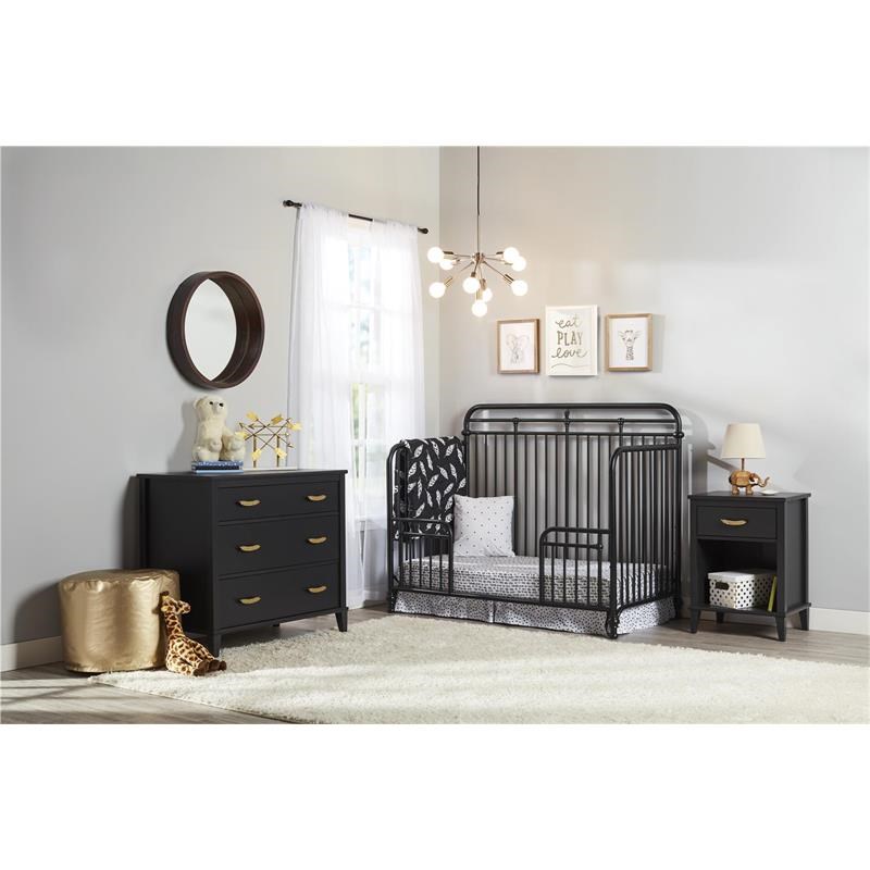 Home Square 3-Piece Set with Convertible Crib Nightstand & 3-Drawer Dresser