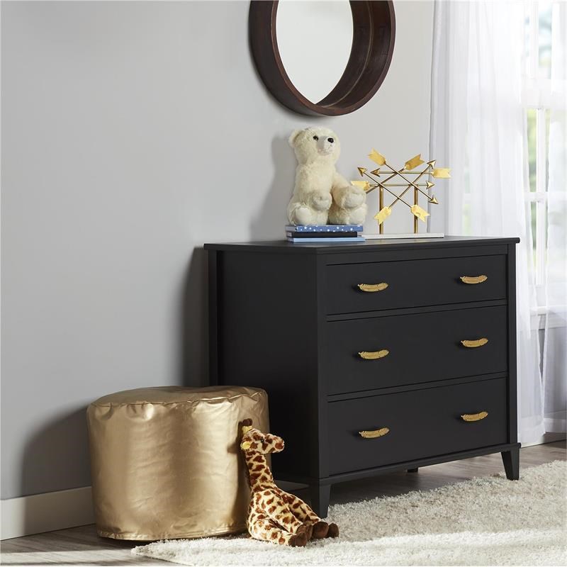 Home Square 3-Piece Set with Convertible Crib Nightstand & 3-Drawer Dresser