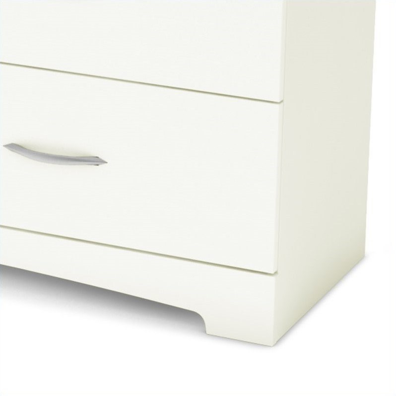 Home Square 3-Piece Set with Nightstand 5-Drawer Chest & Double Dresser in White