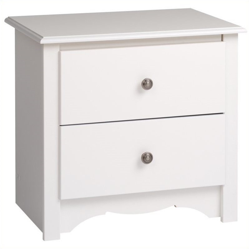 Home Square 2-Piece Furniture 2-Drawer Night Stand Set in White