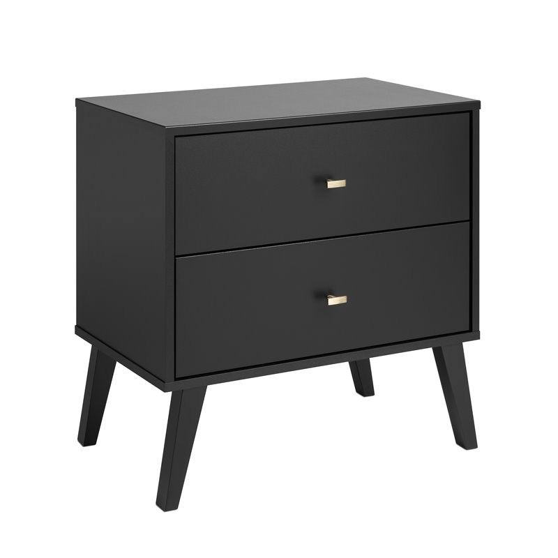 Home Square 3-Piece Set with 2 Modern 2-Drawer Nightstands and 4-Drawer Chest