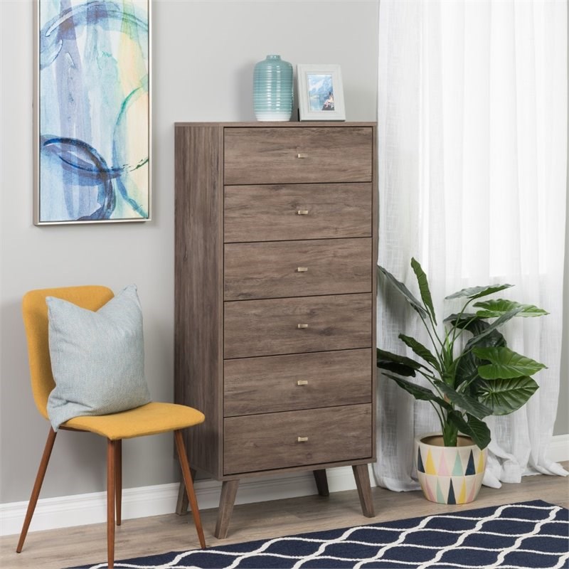 Home Square 3-Piece Set with Tall 6-Drawer Chest Double Dresser & 4-Drawer Chest