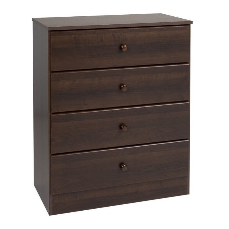 Home Square 3-Piece Set with Lingerie Chest Double Dresser & Chest in Espresso